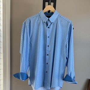 Blue Construct Checkered Men's Shirt
